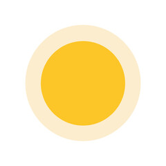 Bright yellow circular design with soft edges, symbolizing warmth and positivity in a minimalist setting