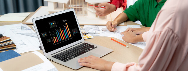 Business data dashboard provide business intelligence analytic for marketing strategy planning...