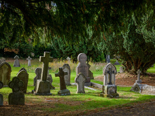 Ancient gravestones in the churchyard of St. Peter's Church, Market Bosworth