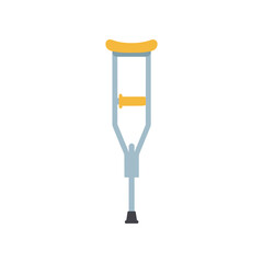 Colorful crutch leaning against a plain background, symbolizing mobility assistance and recovery
