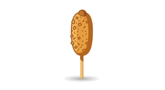 brown corn dog on stick, isolated clip art preview