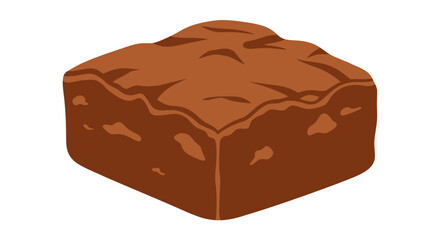 A delicious single chocolate fudge brownie square illustration.