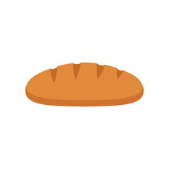 Freshly baked loaf of bread on a white background, showcasing its golden crust and texture