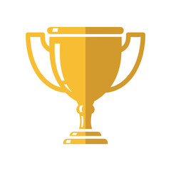 Golden trophy symbolizing victory and achievement against a minimalist white background