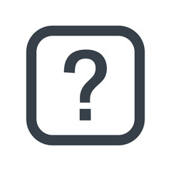 Question mark icon representing uncertainty or inquiry in a minimalistic design