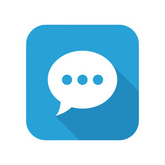 Speech bubble icon representing communication in a digital context, suitable for messaging apps