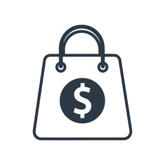 Stylish shopping bag with dollar sign symbolizing retail and consumerism in modern society