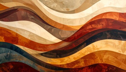 Abstract wavy layered design in warm earthy tones (1)