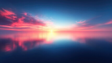 Fototapeta premium Serene sunset over tranquil water (1)