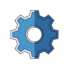 Blue gear icon representing engineering concepts, set against a clean white background