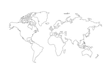 World Map, Very high resolution world map, isolated on white background. Infographic, Flat Earth, Globe similar world map icon.