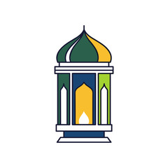 Fototapeta premium Colorful decorative lantern with intricate design, symbolizing celebration and warmth