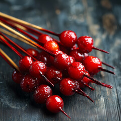 chinese tanghulu candied hawthorn berries