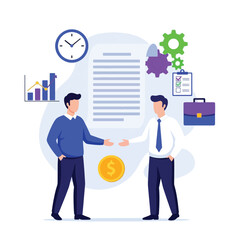 Two business people shaking hands isolated on white background, agreement concept