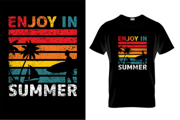 Professional and colorful summer t shirt design with mockup