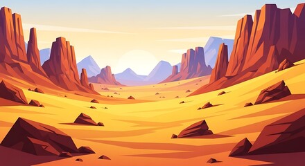 Desert Canyon Landscape View.