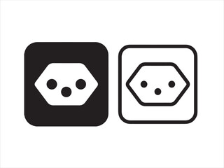 Electric outlet vector icon isolated on white background for app and web design
