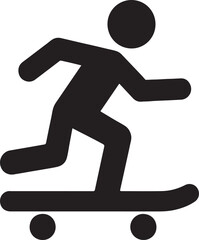 Skating silhouette icon vector, winter ice sports symbol design for recreation, fitness, and lifestyle.