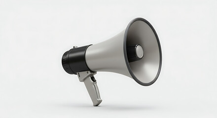 "Classic megaphone isolated on white background for promotion and announcements."