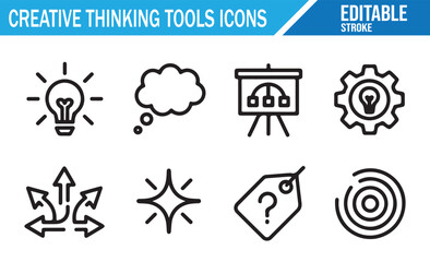 Strategy and focus icons with target and arrows creative thinking vector design