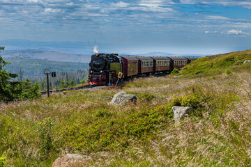 Harzer Schmalspurbahn Brocken Mit Dampflock