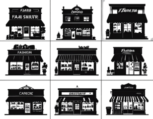 Simplified Storefront Icon Set – Commercial Buildings PNG