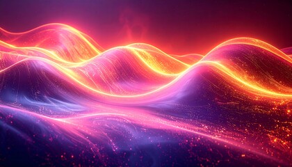 Obraz premium Abstract glowing wavy landscape (1)