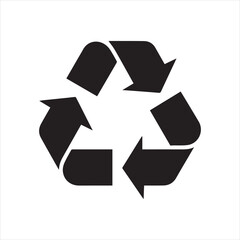 Recycle Icon: A clean and minimal vector design representing the universal symbol of recycling, environmental conservation, and sustainability.