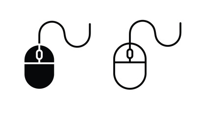 Mouse button click icon set vector.