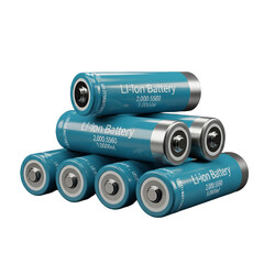 Stack of Liion Batteries Isolated on Black Background for Renewable Energy and Technology Concepts