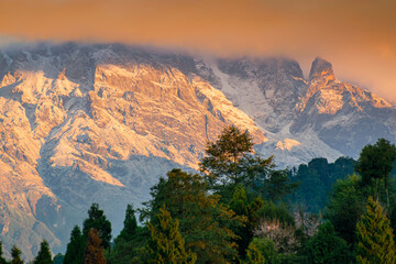 Beautiful view of Himalayan mountains at Ravangla, Sikkim. Himalaya is the great mountain range in...
