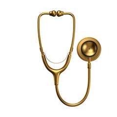 A shiny golden stethoscope with a glossy surface,