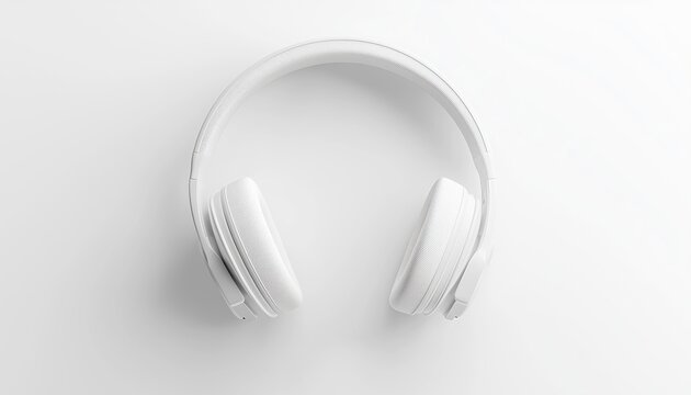 Close-Up View Of White Headphones In Detail Shows Intricate Design And Features For Enhanced Listening Experience.