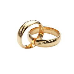Two Gold Wedding Rings Intertwined Symbolizing Love Commitment and Eternal Union Celebration