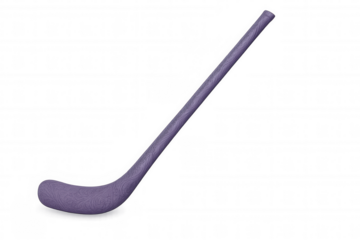 Hockey stick positioned against clean white backdrop, highlighting professional sports equipment and dynamic ice hockey performance