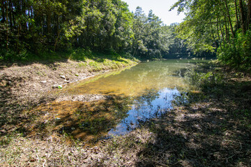 Poison Lake, Poison Pokhari. Lepchas, natives poisoned water of pond, main source of water using herbs, thus killing almost half of exploring British army. Hence the name. Rinchenpong, Sikkim, India.