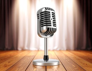 Retro microphone on a stage