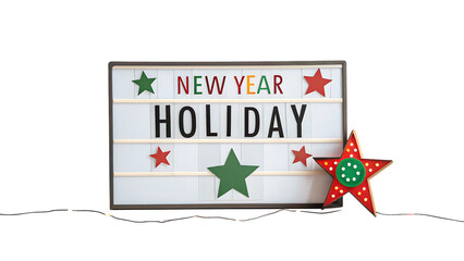 Substitute holiday for New Year holiday cut out on PNG. AI GENERATED.
