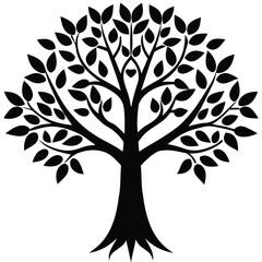 Obraz premium tree of life heart shaped branches isolated on white background