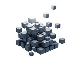 Abstract Cube Cluster Digital Art Background for Business and Technology Concepts