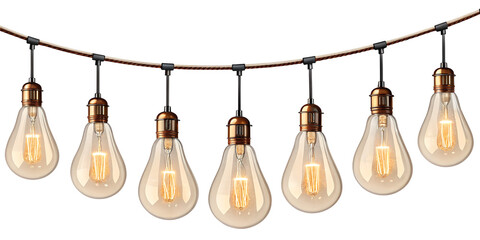 Vintage edison bulbs on wire create warm ambiance outdoors