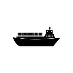 Obraz premium Cargo ship silhouette art on transparent background