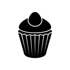 Silhouette cupcake treat on transparent background