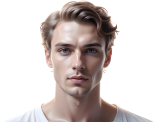 Ethereal angelic face glowing aura pale tones mystical vibe PNG  
