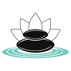 Serene Lotus & Zen Stones Wellness Logo Vector
