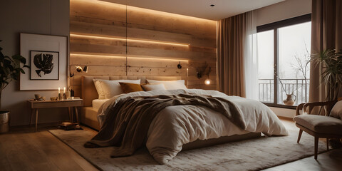 Obraz premium luxury hotel room, christmas tree