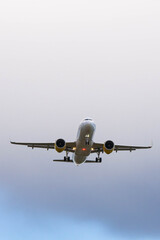 Commercial aircraft approaching Barcelona El Prat Airport