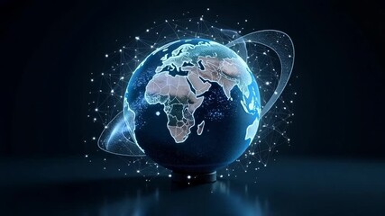 Global network of digital connections encircling the Earth - Powered by Adobe