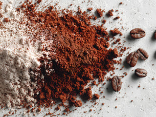 cocoa powder isolated on white