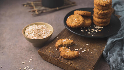 Homemade oatmeal raisin cookies